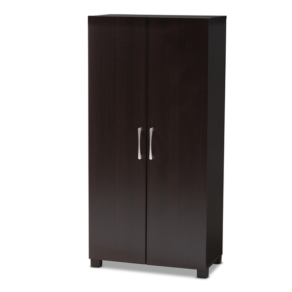 baxton studio Baxton Studio Marine Modern and Contemporary Two-Tone Wenge and Black Finished 2-Door Wood Entryway Shoe Storage Cabinet