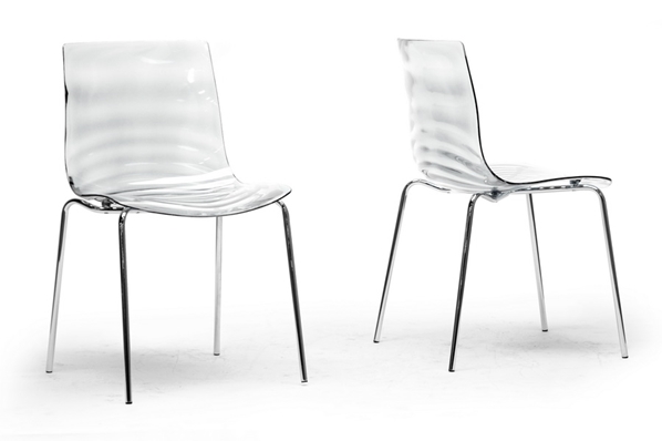 baxton studio Baxton Studio Marisse Clear Plastic Modern Dining Chair (Set of 2)