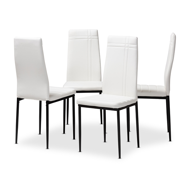 baxton studio Baxton Studio Matiese Modern and Contemporary White Faux Leather Upholstered Dining Chair (Set of 4)