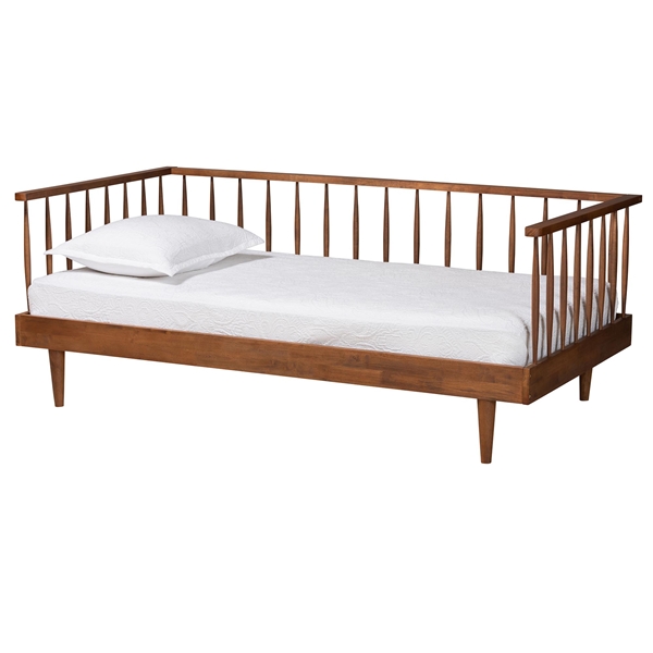 baxton studio Baxton Studio Matilda Mid-Century Modern Ash Walnut Finished Wood Twin Size Daybed