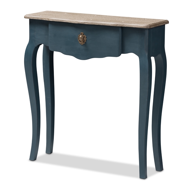 baxton studio Baxton Studio Mazarine Classic and Provincial Blue Spruce Finished Console Table