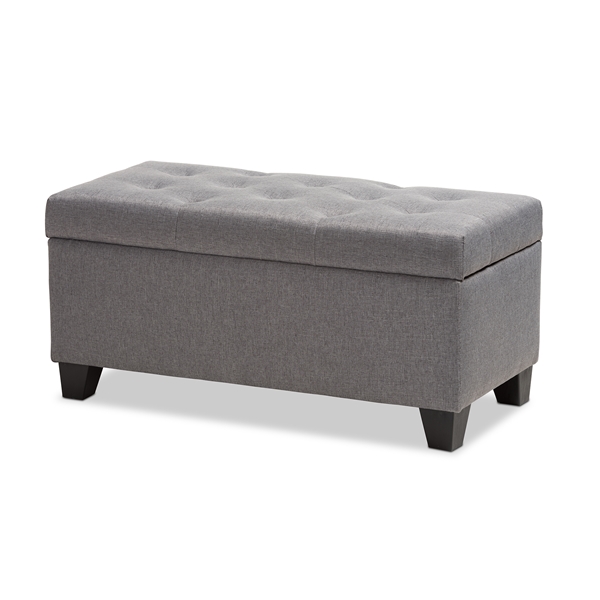 baxton studio Baxton Studio Michaela Modern and Contemporary Grey Fabric Upholstered Storage Ottoman