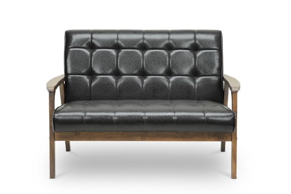 baxton studio Baxton Studio Mid-Century Masterpieces Loveseat-Brown