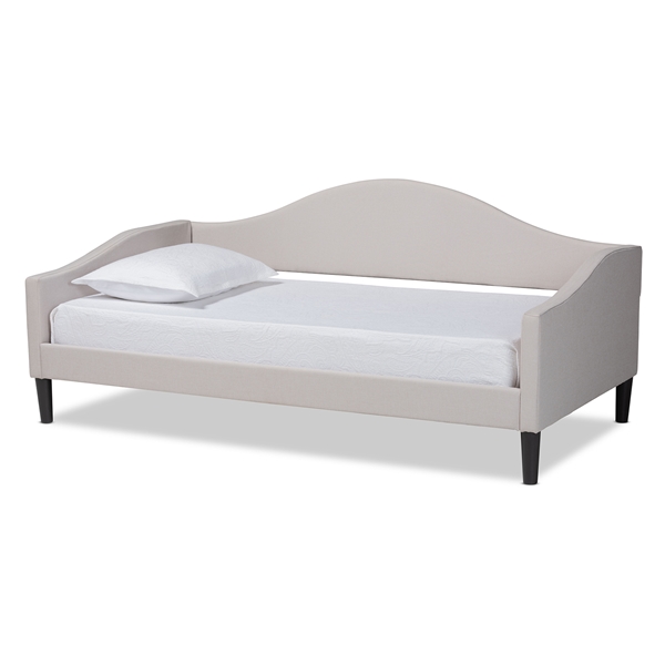baxton studio Baxton Studio Milligan Modern and Contemporary Beige Fabric Upholstered and Dark Brown Finished Wood Full Size Daybed