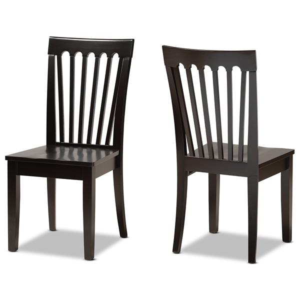 baxton studio Baxton Studio Minette Modern and Contemporary Transitional Dark Brown Finished Wood 2-Piece Dining Chair Set