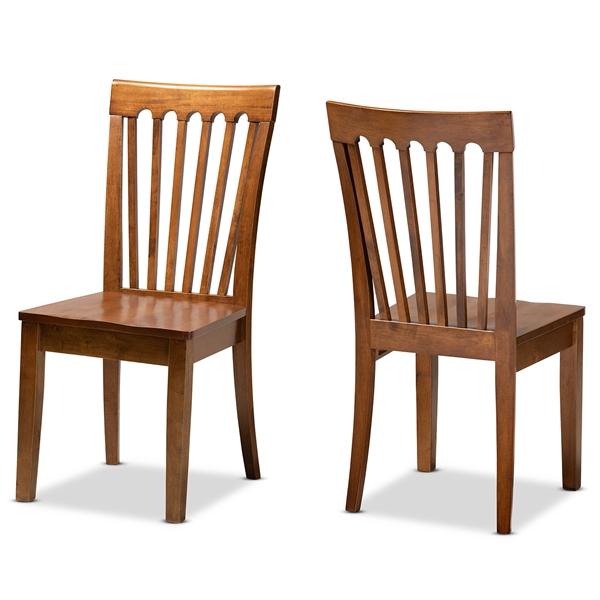 baxton studio Baxton Studio Minette Modern and Contemporary Transitional Walnut Brown Finished Wood 2-Piece Dining Chair Set