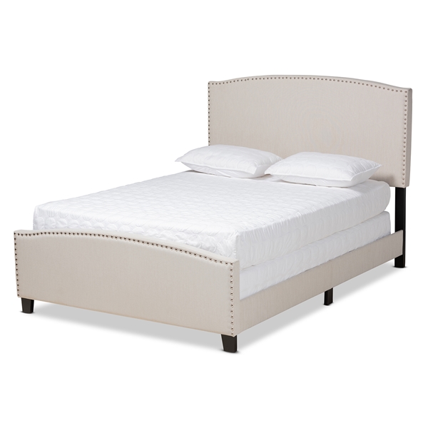 baxton studio Baxton Studio Morgan Modern Transitional Beige Fabric Upholstered King Size Panel Bed
