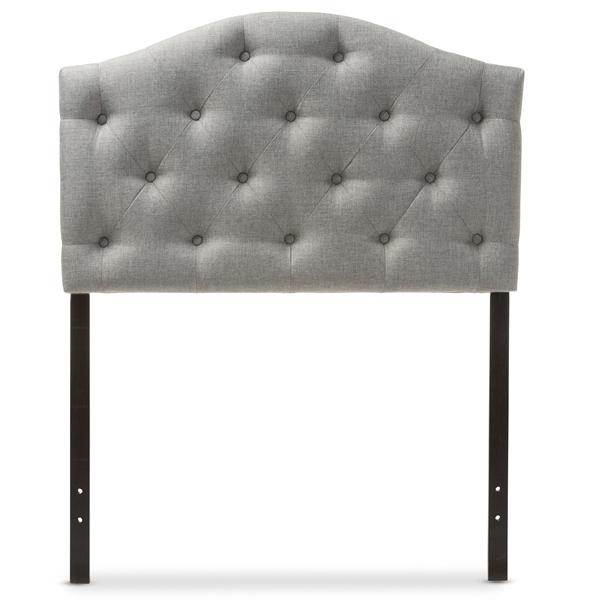 baxton studio Baxton Studio Myra Modern and Contemporary Grey Fabric Upholstered Button-Tufted Scalloped Twin Size Headboard