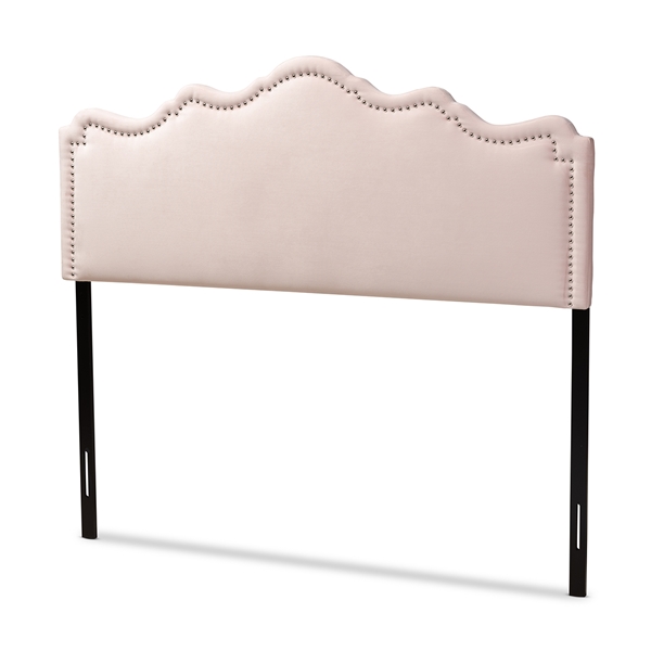 baxton studio Baxton Studio Nadeen Modern and Contemporary Light Pink Velvet Fabric Upholstered Queen Size Headboard