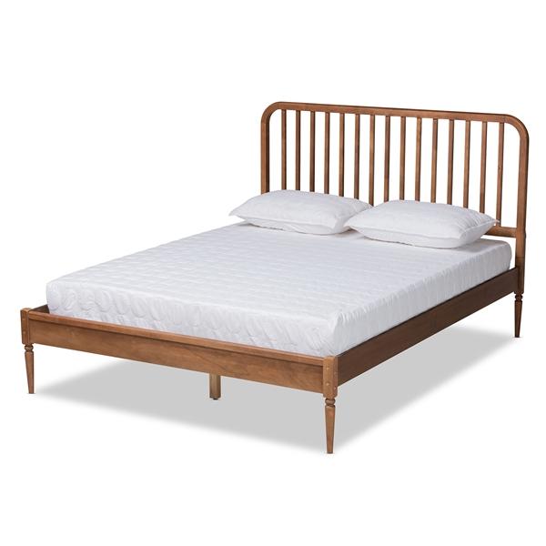 baxton studio Baxton Studio Neilan Modern and Contemporary Walnut Brown Finished Wood Queen Size Platform Bed