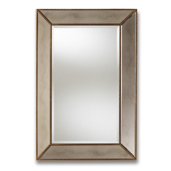 baxton studio Baxton Studio Neva Modern and Contemporary Antique Gold Finished Rectangular Accent Wall Mirror