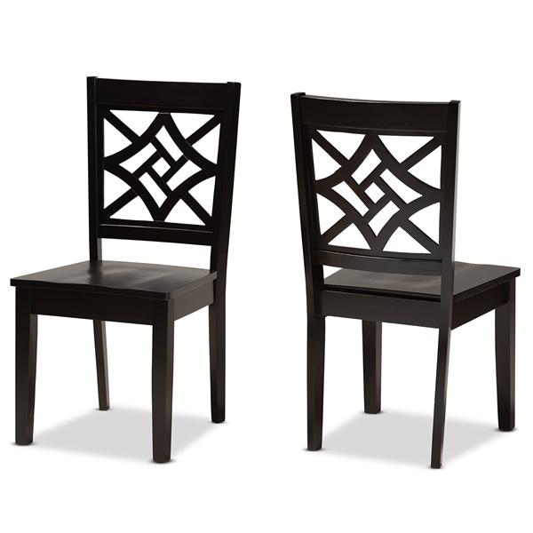 baxton studio Baxton Studio Nicolette Modern and Contemporary Dark Brown Finished Wood 2-Piece Dining Chair Set