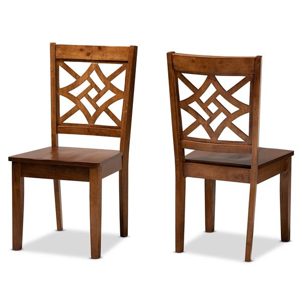 baxton studio Baxton Studio Nicolette Modern and Contemporary Walnut Brown Finished Wood 2-Piece Dining Chair Set