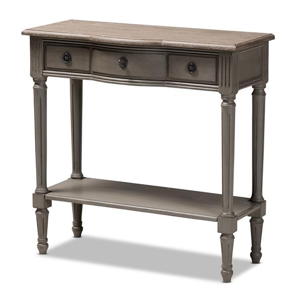 baxton studio Baxton Studio Noelle French Provincial Gray Finished 1-Drawer Wood Console Table