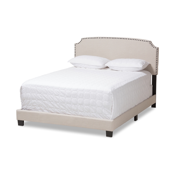 baxton studio Baxton Studio Odette Modern and Contemporary Light Beige Fabric Upholstered Queen Size Bed