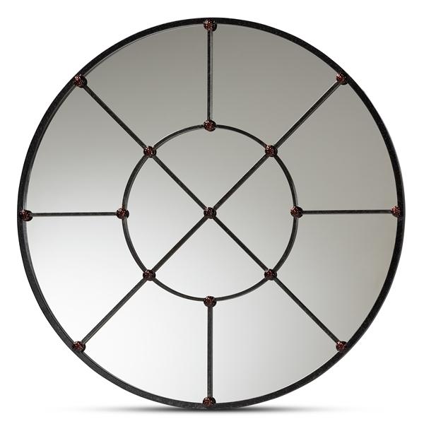 baxton studio Baxton Studio Ohara Modern and Contemporary Black Finished Metal Accent Wall Mirror