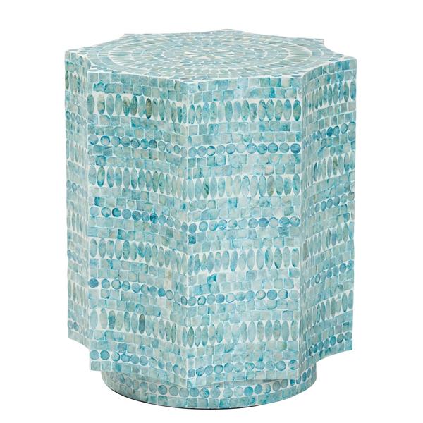 baxton studio Baxton Studio Olesia Modern Bohemian Blue Mother of Pearl End Table