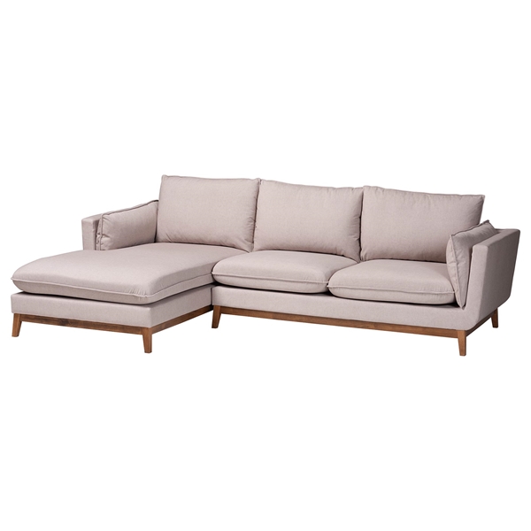baxton studio Baxton Studio Olson Modern Beige Fabric Left Facing Sectional Sofa