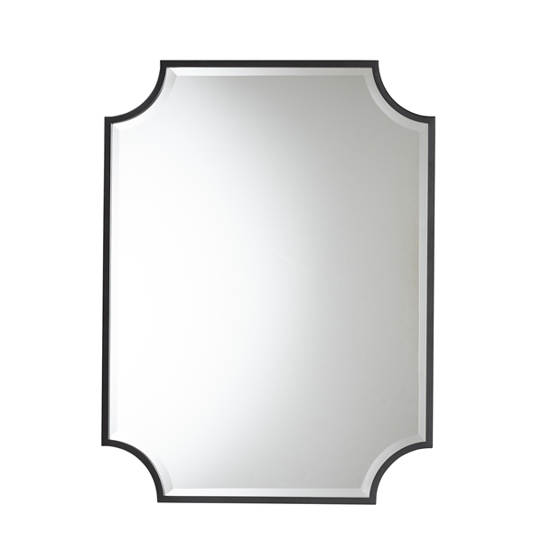 baxton studio Baxton Studio Parcenet Modern Black Finished Metal Accent Wall Mirror