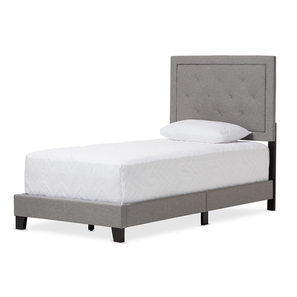 baxton studio Baxton Studio Paris Modern and Contemporary Grey Fabric Upholstered Twin Size Tufting Bed