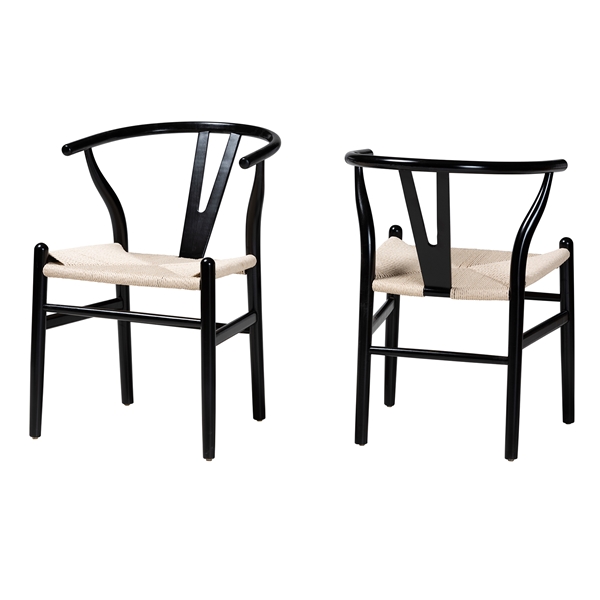 baxton studio Baxton Studio Paxton Modern Black Finished Wood 2-Piece Dining Chair Set