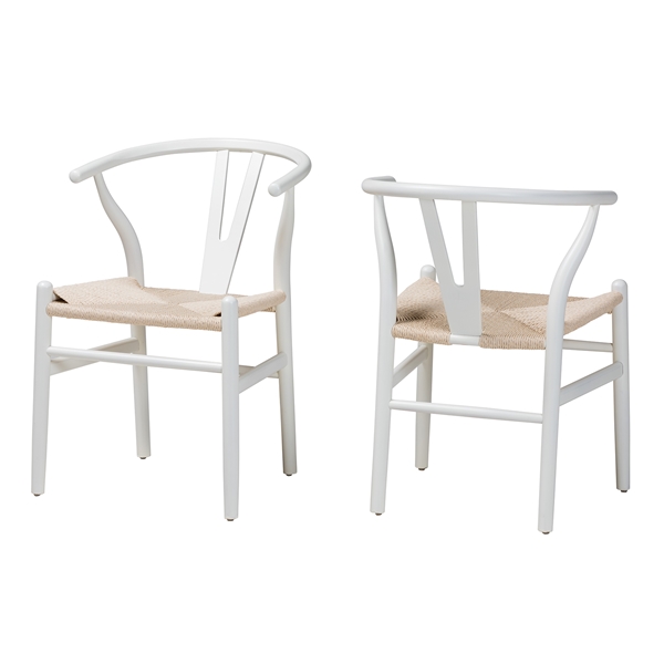 baxton studio Baxton Studio Paxton Modern White Finished Wood 2-Piece Dining Chair Set