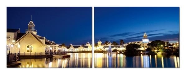 baxton studio Baxton Studio Port Elizabeth Nightlife Mounted Photography Print Diptych
