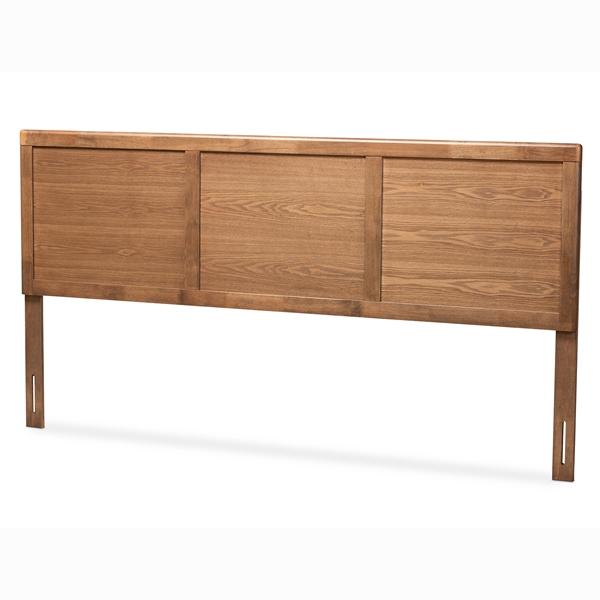 baxton studio Baxton Studio Raya Mid-Century Modern Walnut Brown Finished Wood King Size Headboard