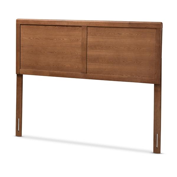 baxton studio Baxton Studio Raya Mid-Century Modern Walnut Brown Finished Wood Queen Size Headboard