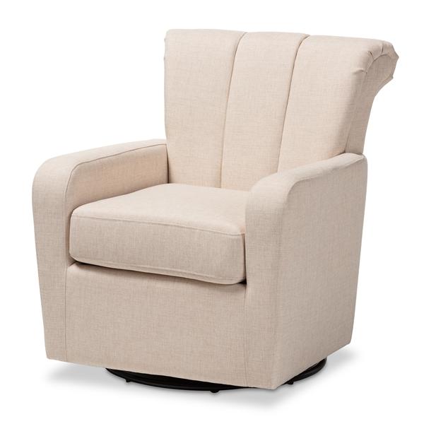 baxton studio Baxton Studio Rayner Modern and Contemporary Beige Fabric Upholstered Swivel Chair
