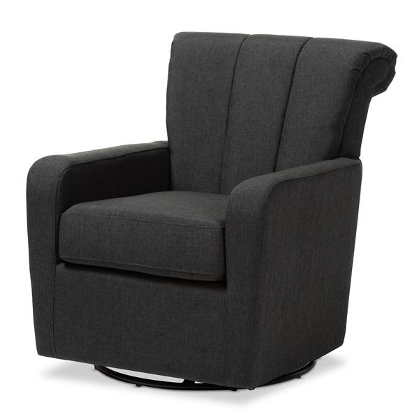 baxton studio Baxton Studio Rayner Modern and Contemporary Grey Fabric Upholstered Swivel Chair