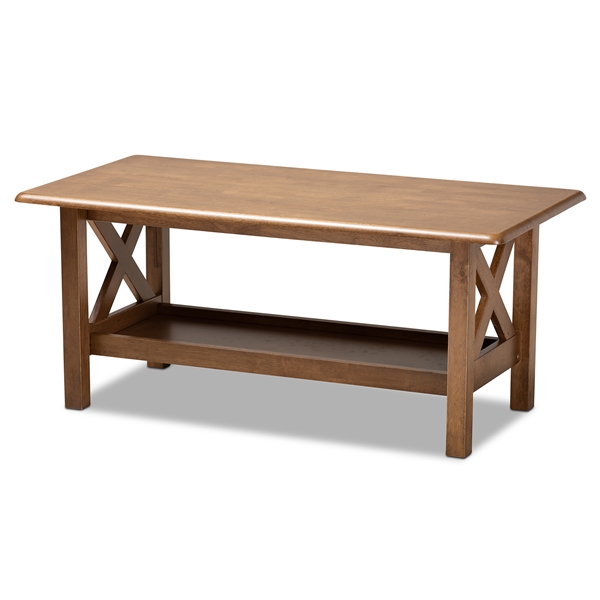 baxton studio Baxton Studio Reese Traditional Transitional Walnut Brown Finished Rectangular Wood Coffee Table