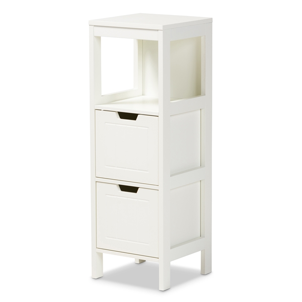 baxton studio Baxton Studio Reuben Cottage and Farmhouse White Finished 2-Drawer Wood Storage Cabinet