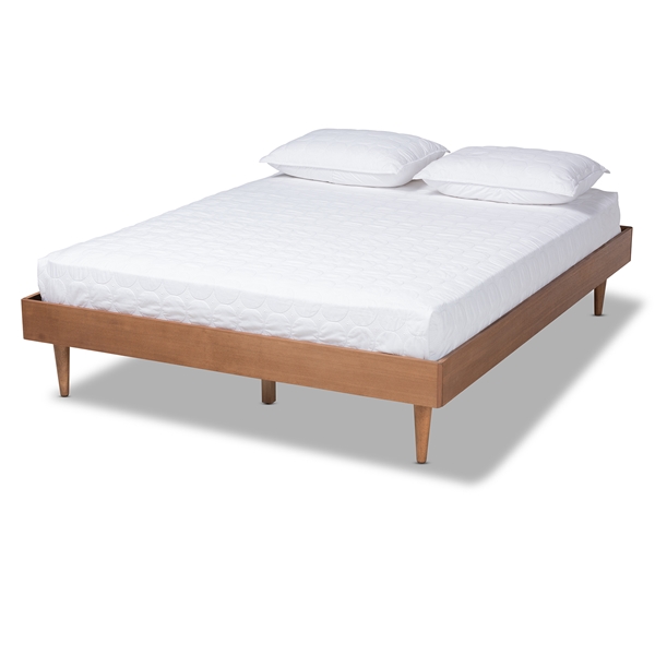 baxton studio Baxton Studio Rina Mid-Century Modern Ash Wanut Finished Queen Size Wood Bed Frame
