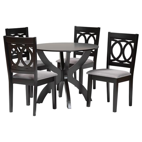 baxton studio Baxton Studio Rita Modern Grey and Dark Brown Finished Wood 5-Piece Dining Set
