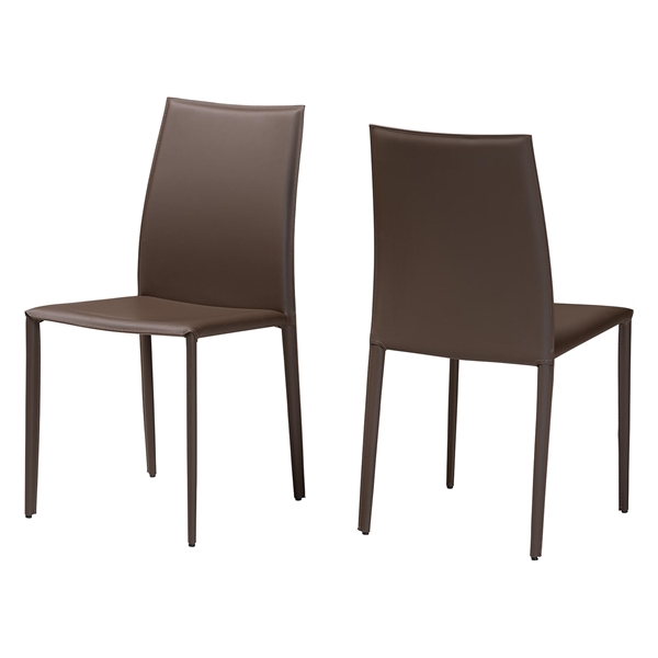 baxton studio Baxton Studio Rockford Modern and Contemporary Taupe Bonded Leather Upholstered Dining Chair