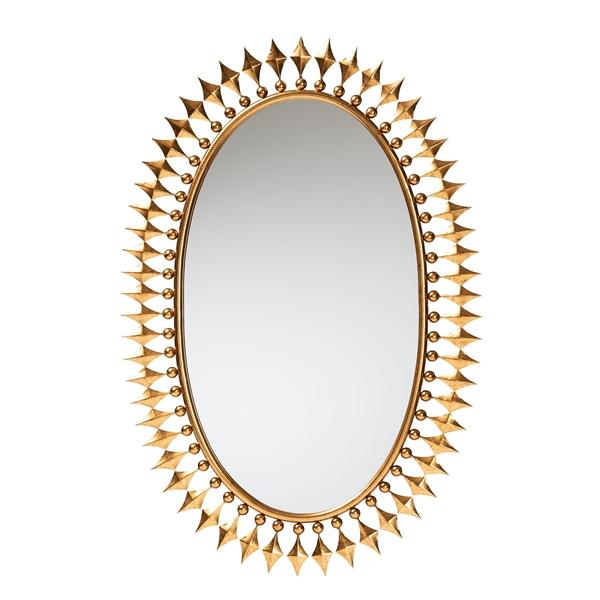 baxton studio Baxton Studio Rogier Modern Glam and Luxe Antique Goldleaf Metal Accent Wall Mirror