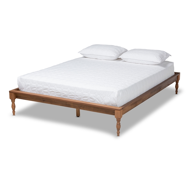baxton studio Baxton Studio Romy Vintage French Inspired Ash Wanut Finished Full Size Wood Bed Frame