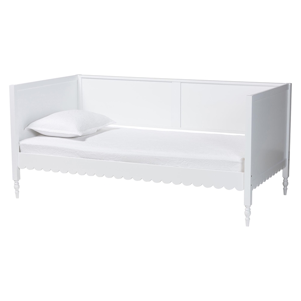 baxton studio Baxton Studio Roni Modern White Wood Twin Daybed with Scalloped Edges