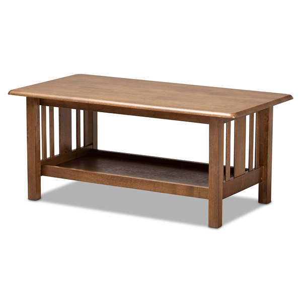 baxton studio Baxton Studio Rylie Traditional Transitional Mission Style Walnut Brown Finished Rectangular Wood Coffee Table