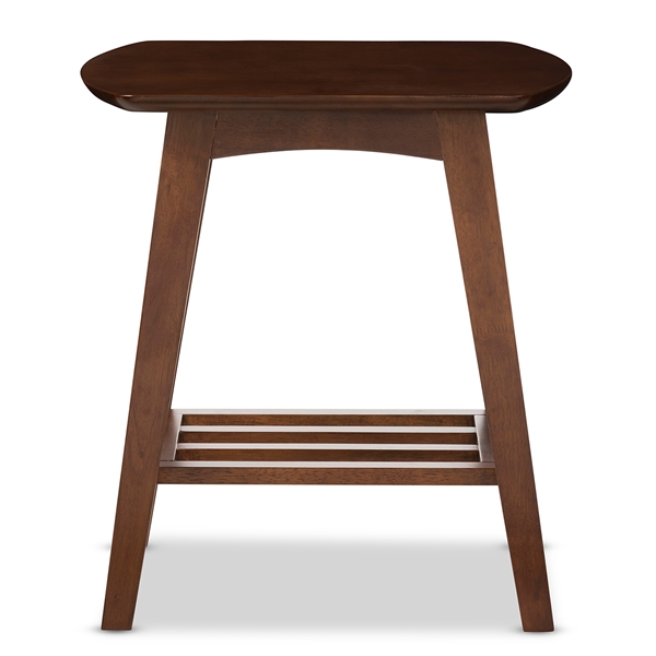 baxton studio Baxton Studio Sacramento Mid-century Modern Scandinavian Style Dark Walnut End Table