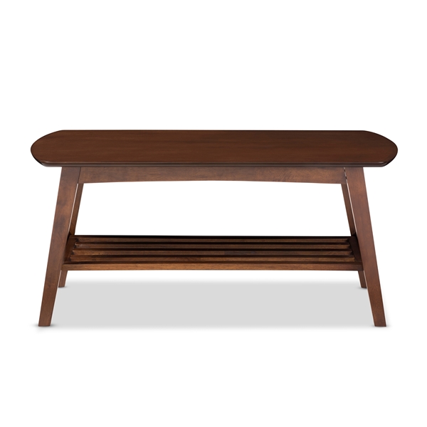 baxton studio Baxton Studio Sacramento Mid-century Modern Scandinavian Style Dark Walnut Coffee Table