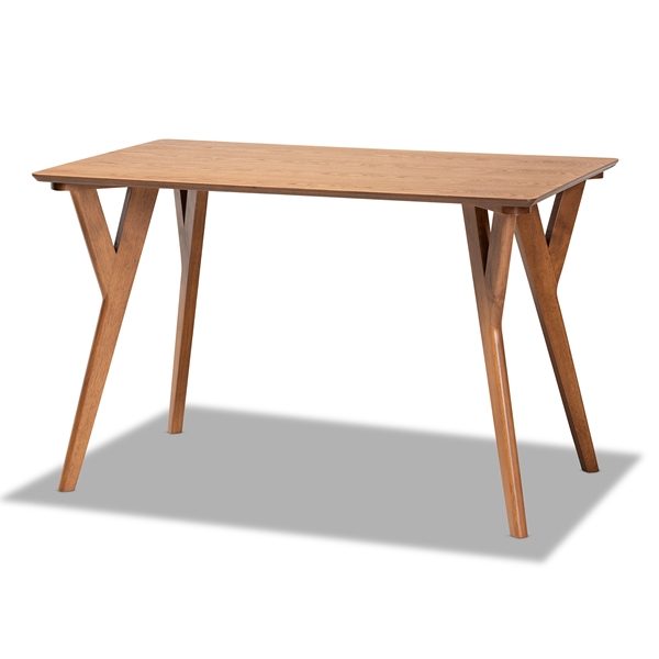 baxton studio Baxton Studio Sahar Mid-Century Modern Transitional Walnut Brown Finished Wood Dining Table