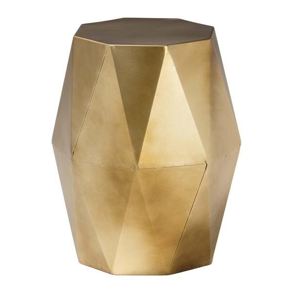 baxton studio Baxton Studio Salman Geometric Bronze Metal Accent Table - Faceted Modern Side Table for Indoor or Semi-Outdoor Use