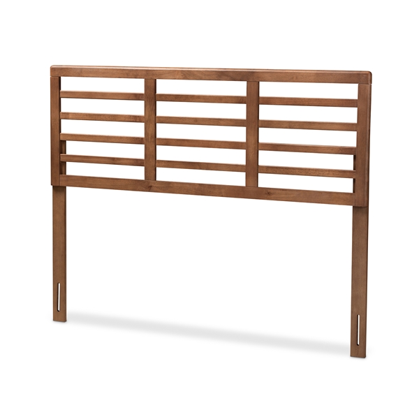 baxton studio Baxton Studio Salome Mid-Century Modern Walnut Brown Finished Wood King Size Open Slat Headboard