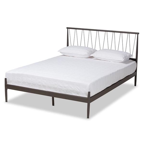 baxton studio Baxton Studio Samir Modern Industrial Black Bronze Finished Metal Full Size Platform Bed