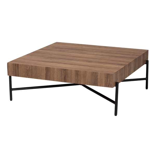 baxton studio Baxton Studio Savion Modern Industrial Walnut Brown Finished Wood and Black Metal Coffee Table