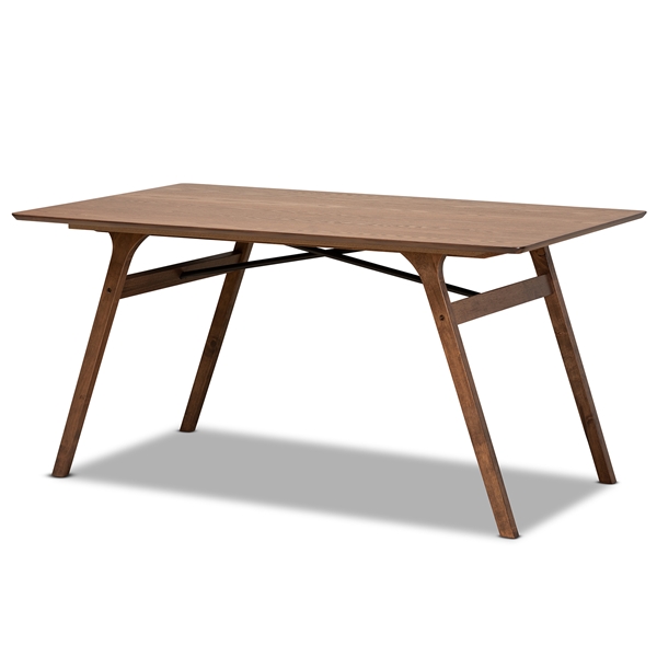 baxton studio Baxton Studio Saxton Mid-Century Modern Transitional Walnut Brown Finished Wood Dining Table