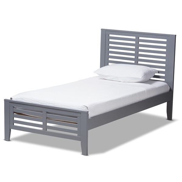baxton studio Baxton Studio Sedona Modern Classic Mission Style Grey-Finished Wood Twin Platform Bed