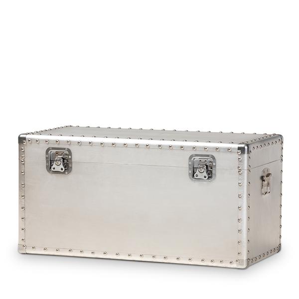 baxton studio Baxton Studio Serge French Industrial Silver Metal Storage Trunk